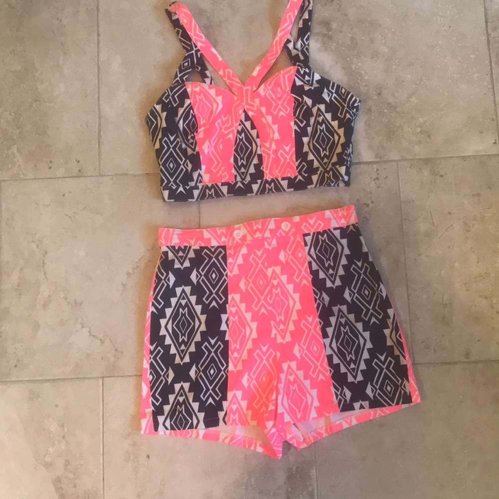 Crop top and matching shorts